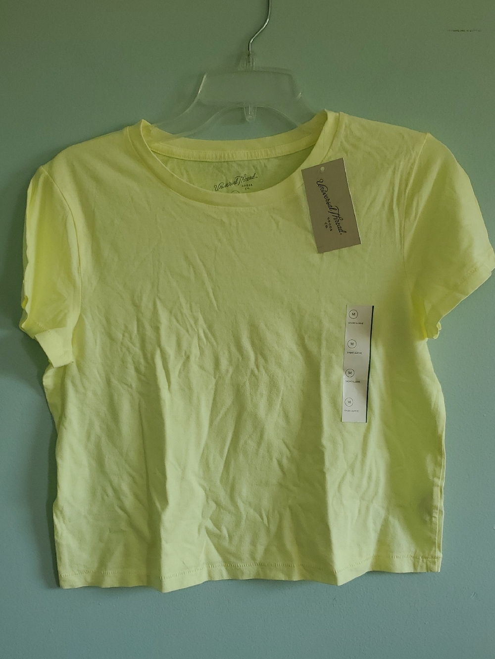 Universal Thread Neon Lemon Crop Tee Shirt